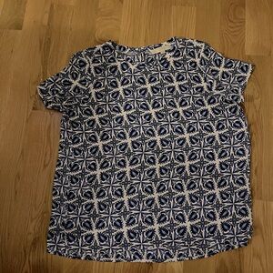 Loft beautiful blue and white flowery top!